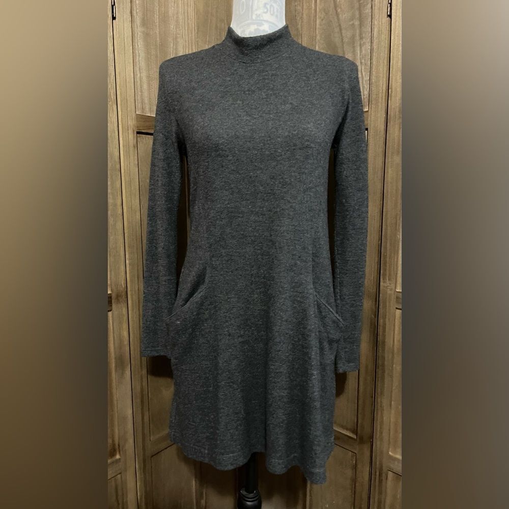 Women’s Charcoal Gray Fleece Dress. - Picture 3 of 5